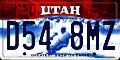 UT license plate D548MZ