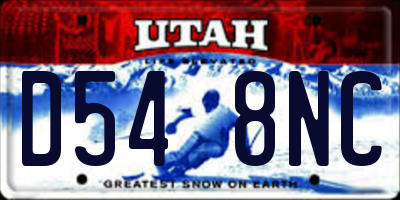 UT license plate D548NC