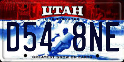 UT license plate D548NE