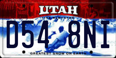 UT license plate D548NI