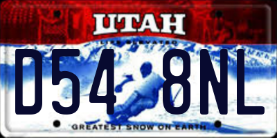 UT license plate D548NL