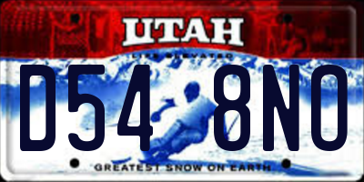 UT license plate D548NO