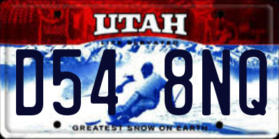 UT license plate D548NQ
