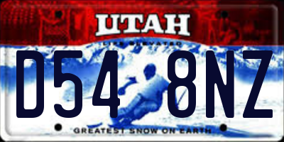UT license plate D548NZ