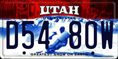 UT license plate D548OW