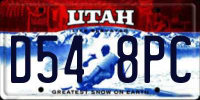 UT license plate D548PC