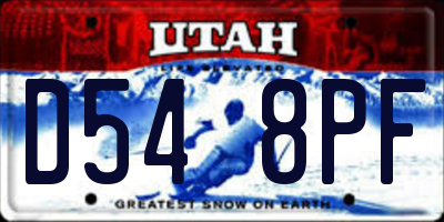 UT license plate D548PF