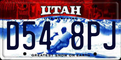 UT license plate D548PJ