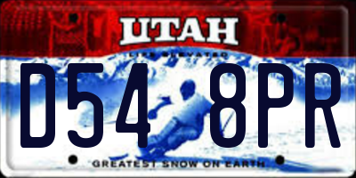 UT license plate D548PR