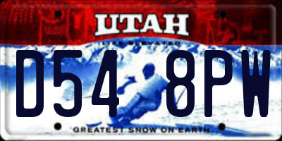 UT license plate D548PW