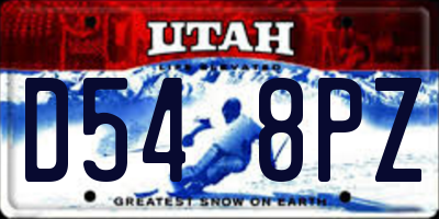 UT license plate D548PZ