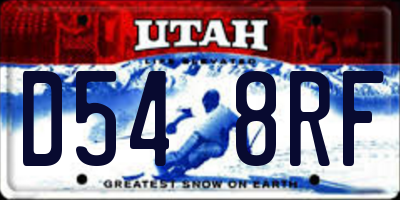 UT license plate D548RF