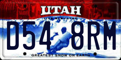 UT license plate D548RM