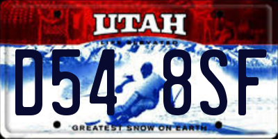 UT license plate D548SF