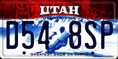 UT license plate D548SP
