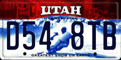 UT license plate D548TB