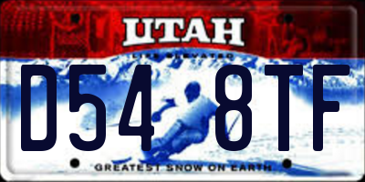UT license plate D548TF
