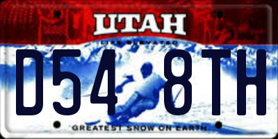 UT license plate D548TH
