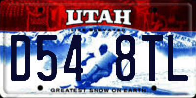 UT license plate D548TL