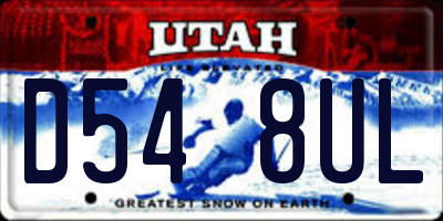 UT license plate D548UL