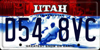 UT license plate D548VC