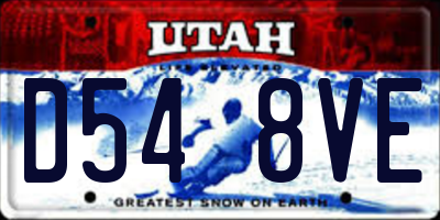 UT license plate D548VE