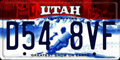 UT license plate D548VF