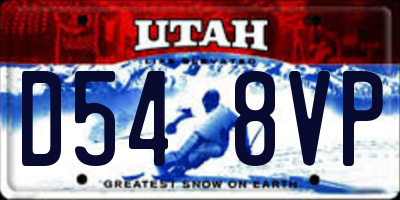 UT license plate D548VP