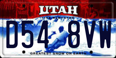 UT license plate D548VW