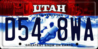 UT license plate D548WA