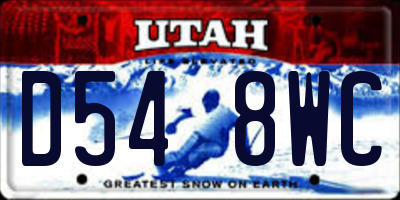 UT license plate D548WC