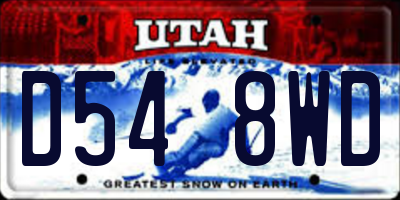 UT license plate D548WD