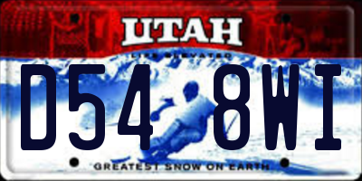 UT license plate D548WI