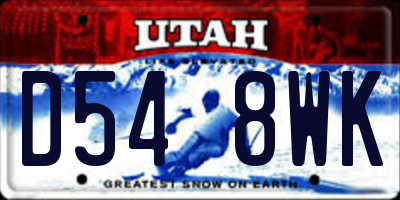 UT license plate D548WK