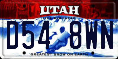 UT license plate D548WN