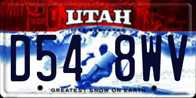 UT license plate D548WV