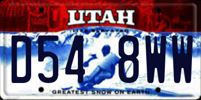 UT license plate D548WW