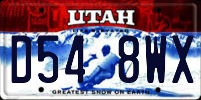 UT license plate D548WX
