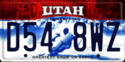 UT license plate D548WZ