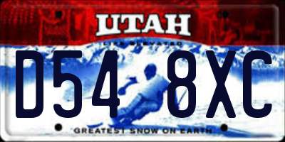 UT license plate D548XC