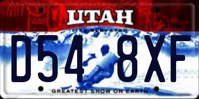 UT license plate D548XF