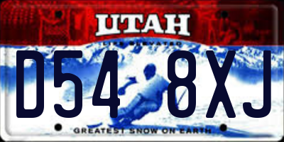 UT license plate D548XJ