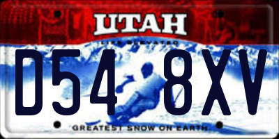 UT license plate D548XV