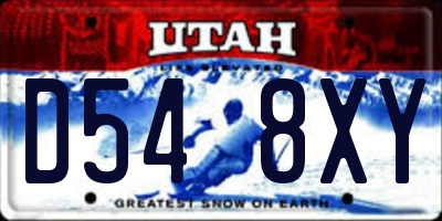 UT license plate D548XY