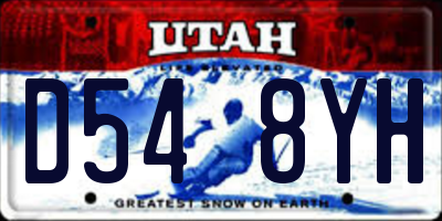 UT license plate D548YH