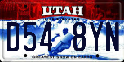 UT license plate D548YN