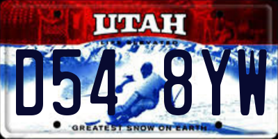 UT license plate D548YW