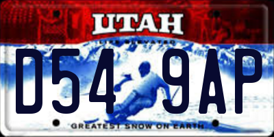 UT license plate D549AP
