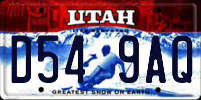 UT license plate D549AQ