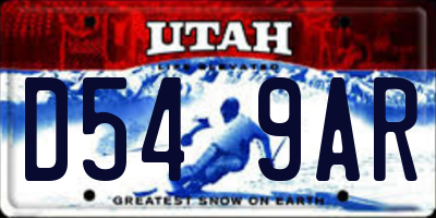 UT license plate D549AR